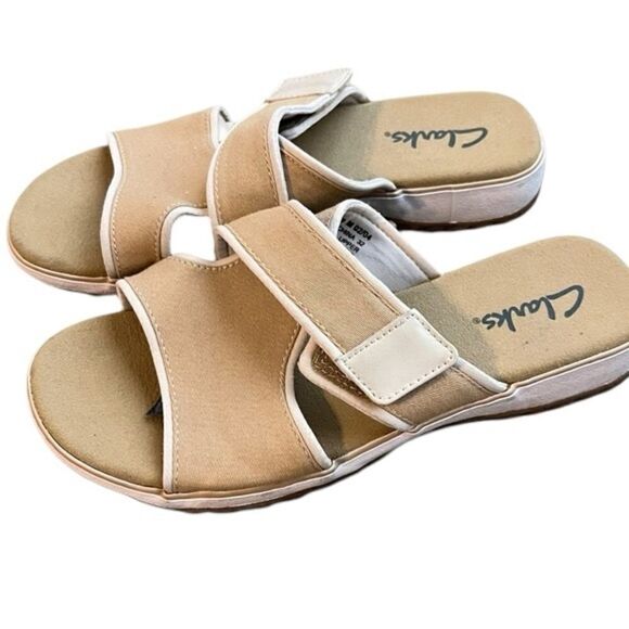 Clarks | England Canvas Adjustable Strap Comfort Sandals | 8 - Picture 1 of 3